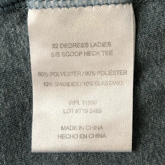 32 Degrees Cool Women’s Scoop Neck T-Shirt Short Sleeve Blue Grey Size Medium - Picture 11 of 12